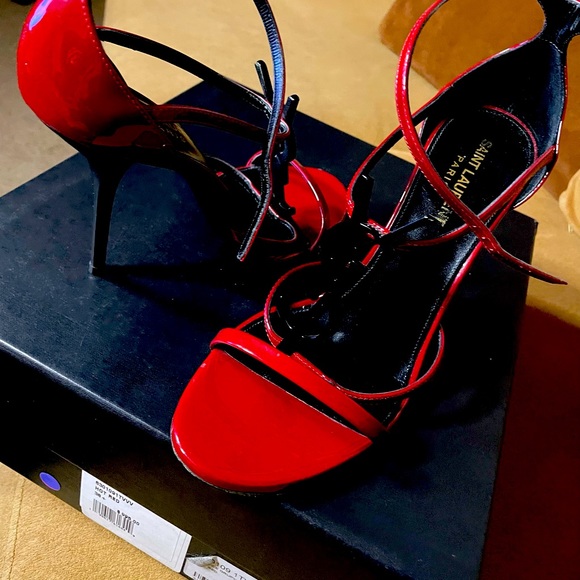 Saint Laurent red size 8.5 4 inch heel height. - Picture 11 of 13